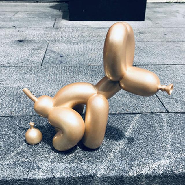New Pooping Dog Figure Art Figurine Resin Craft Abstract Art Dog Statue Home Decor Art Sculpture Valentine's Day Gift A734
